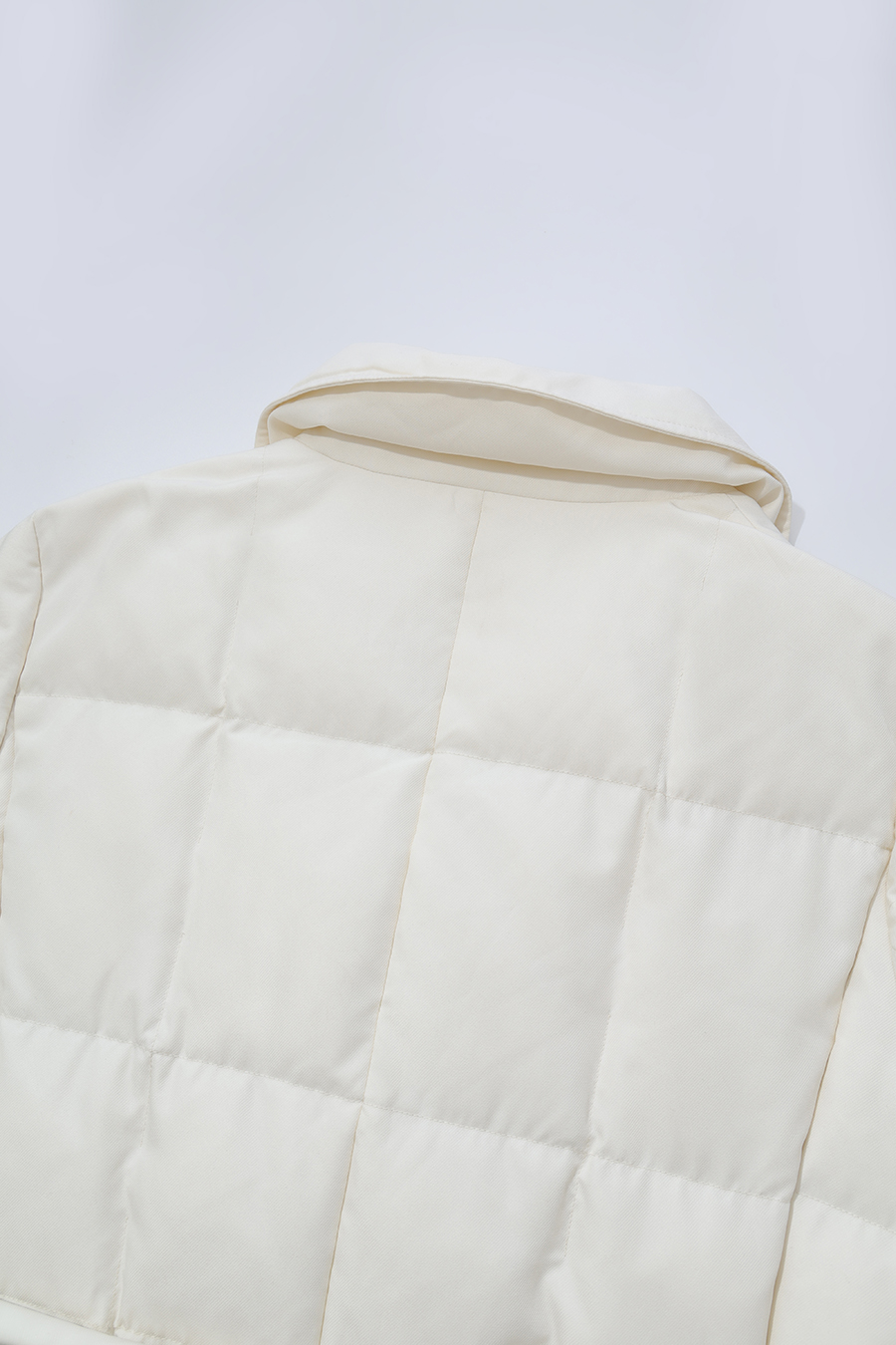 Notched Collar Drawstring Down Jacket|AMII