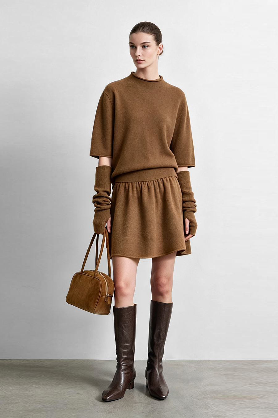 Wool Double-Faced Skirt|AMII