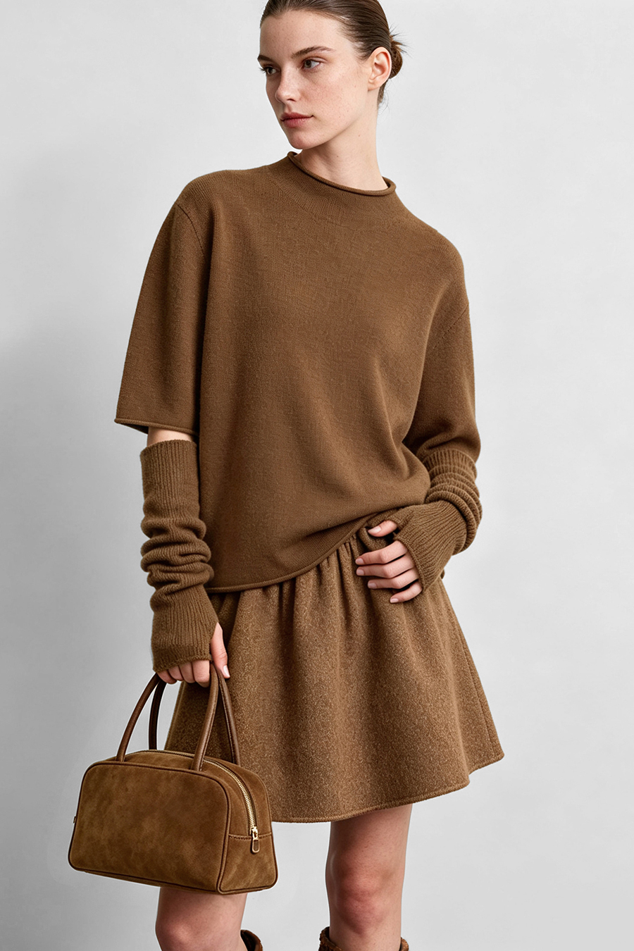Wool Double-Faced Skirt|AMII