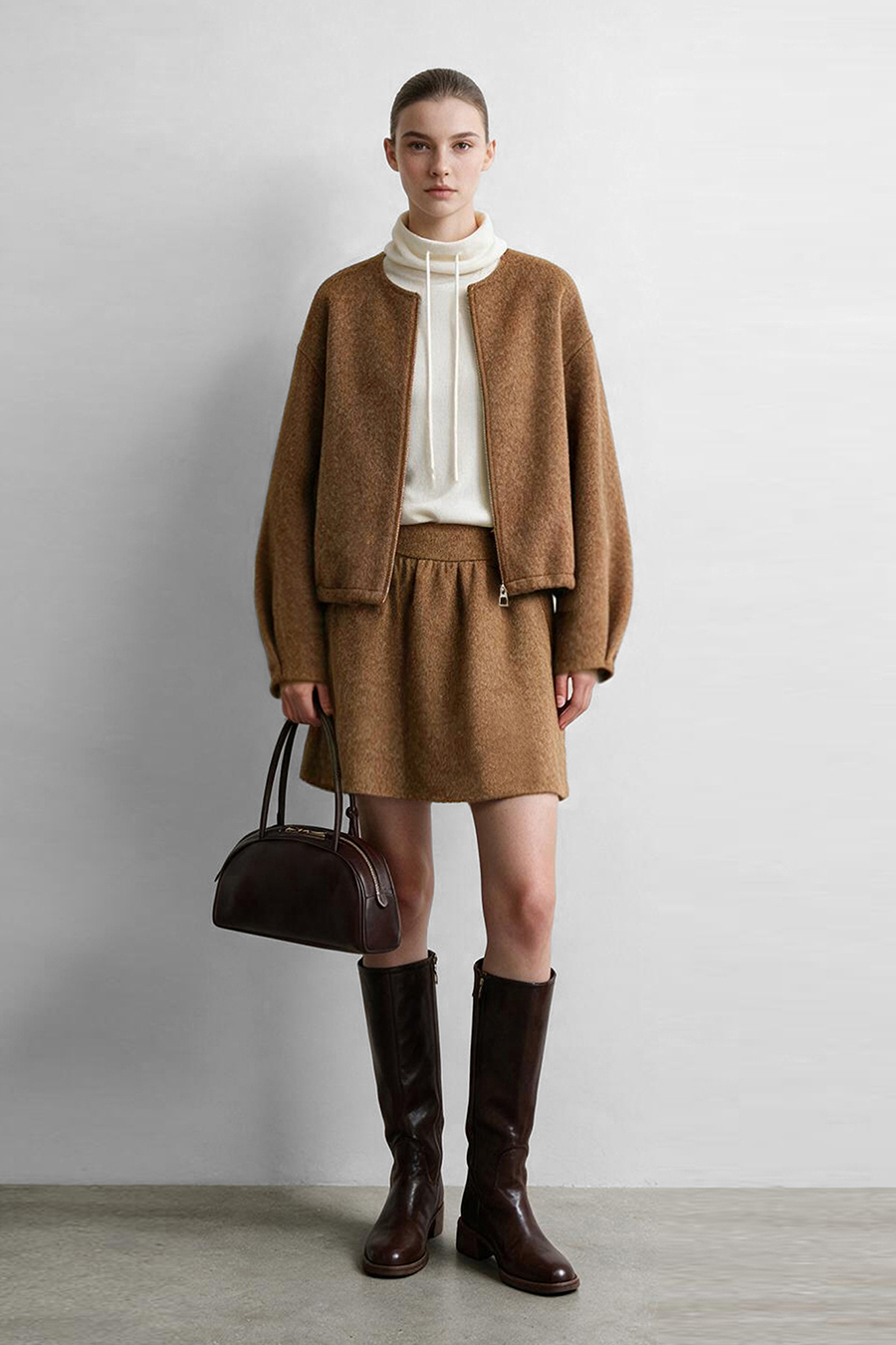 Wool Double-Faced Skirt|AMII