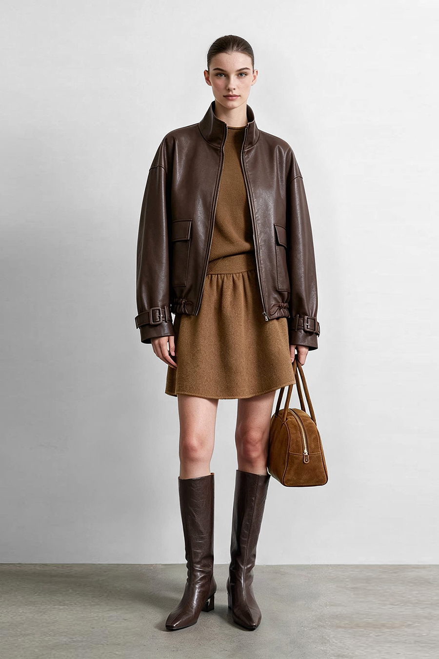 Wool Double-Faced Skirt|AMII