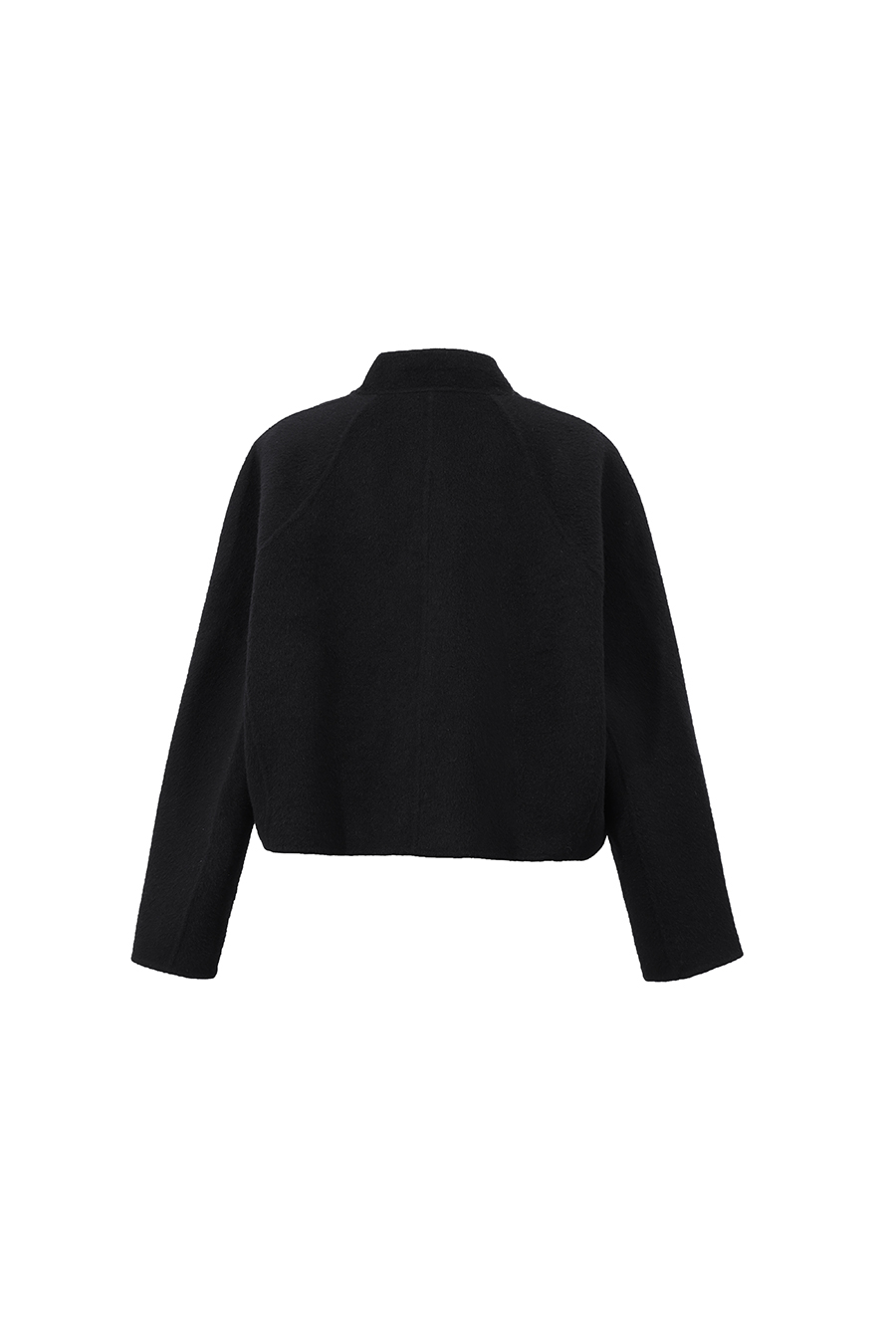 Short Stand Collar Double-Face Wool Jacket|AMII
