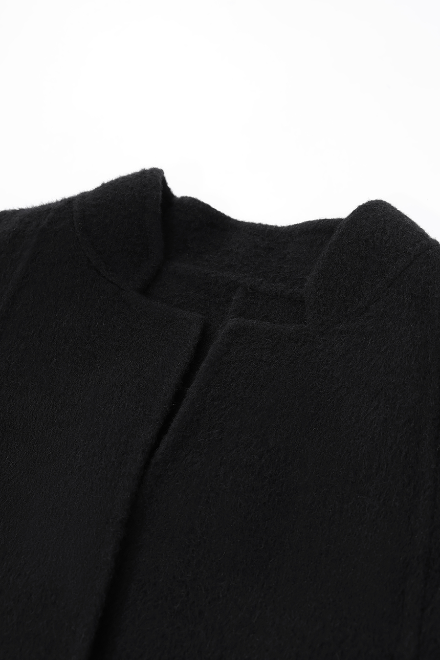 Short Stand Collar Double-Face Wool Jacket|AMII
