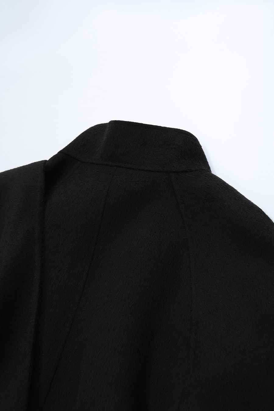 Belted Double-Faced Wool Coat with Stand Collar|AMII