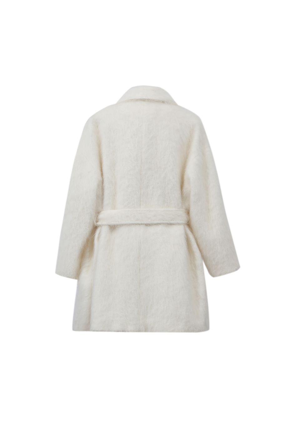 Belted Wool Coat with Lapel Collar|AMII