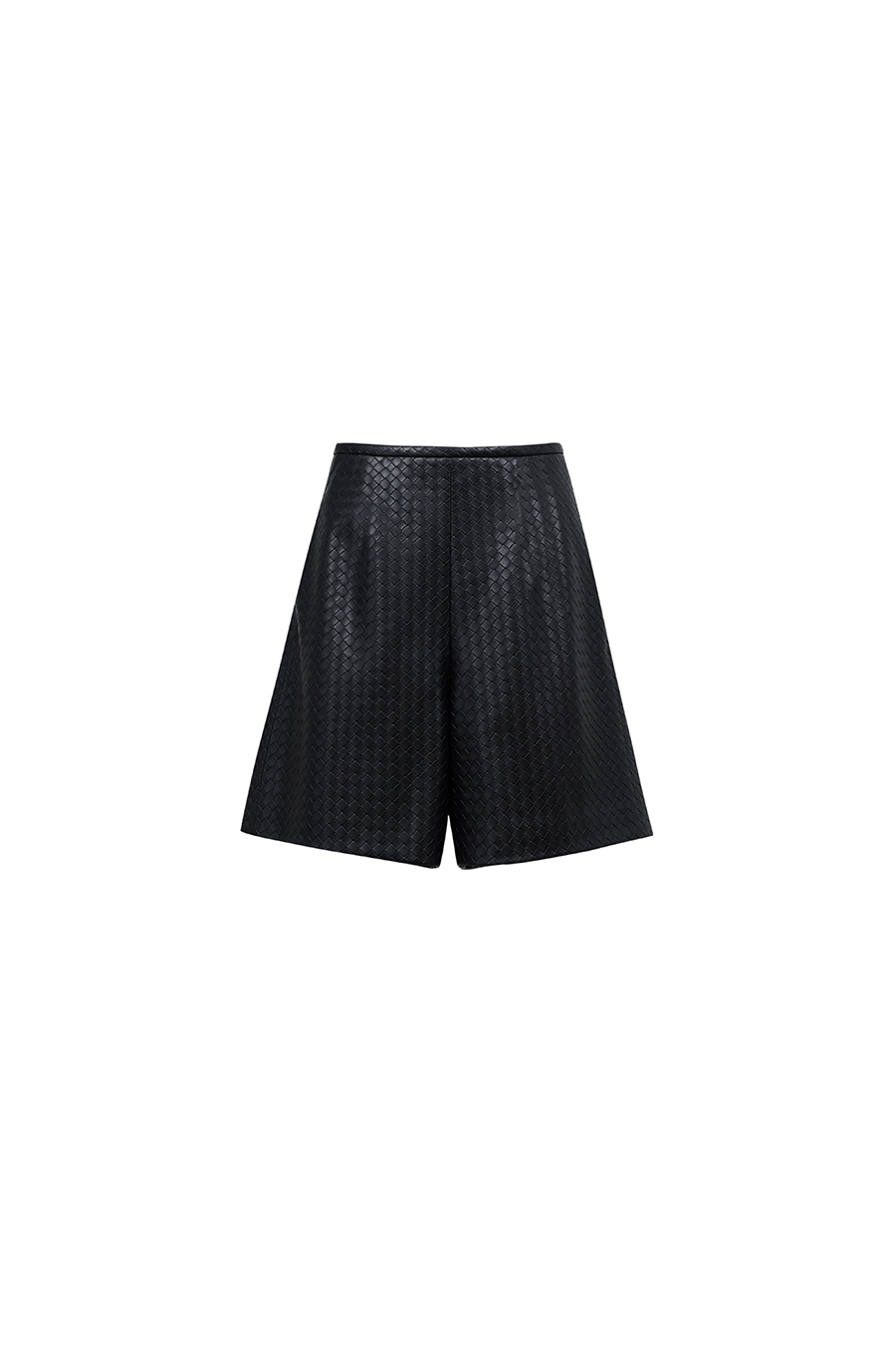 Textured Eco‑Leather Shorts|AMII