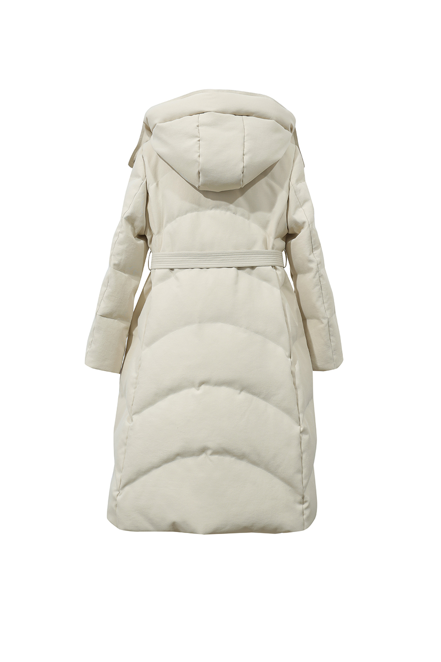 Hooded Belted Down Jacket|AMII