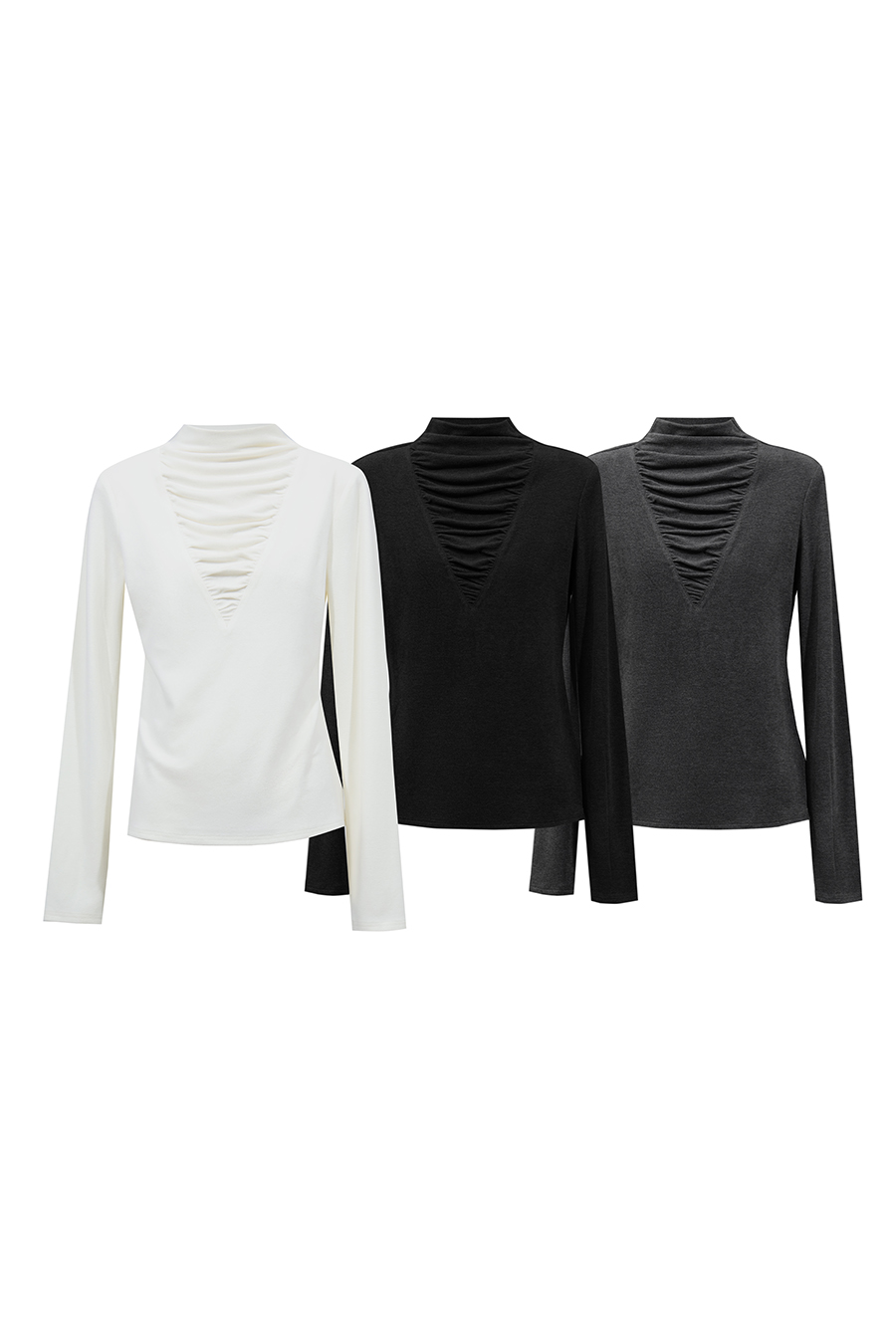 Slouchy Mock Neck T-Shirt|AMII