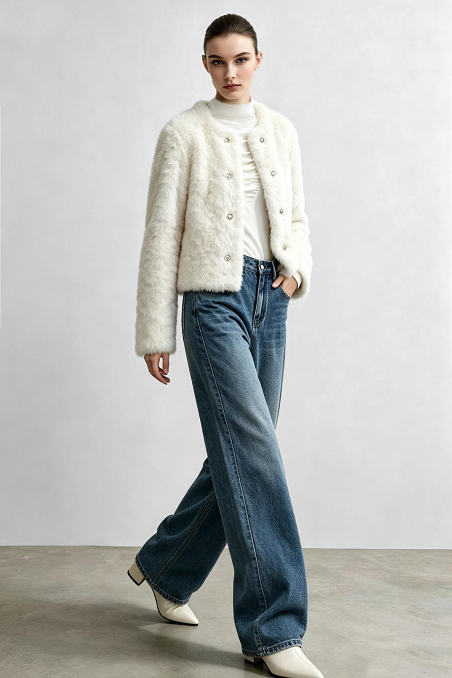 Slouchy Mock Neck T-Shirt|AMII