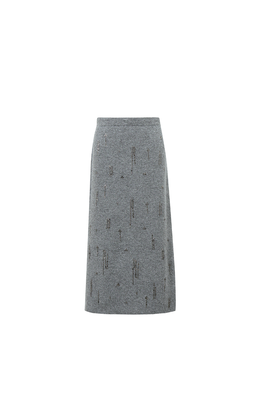Beaded Embroidered Slit Skirt|AMII