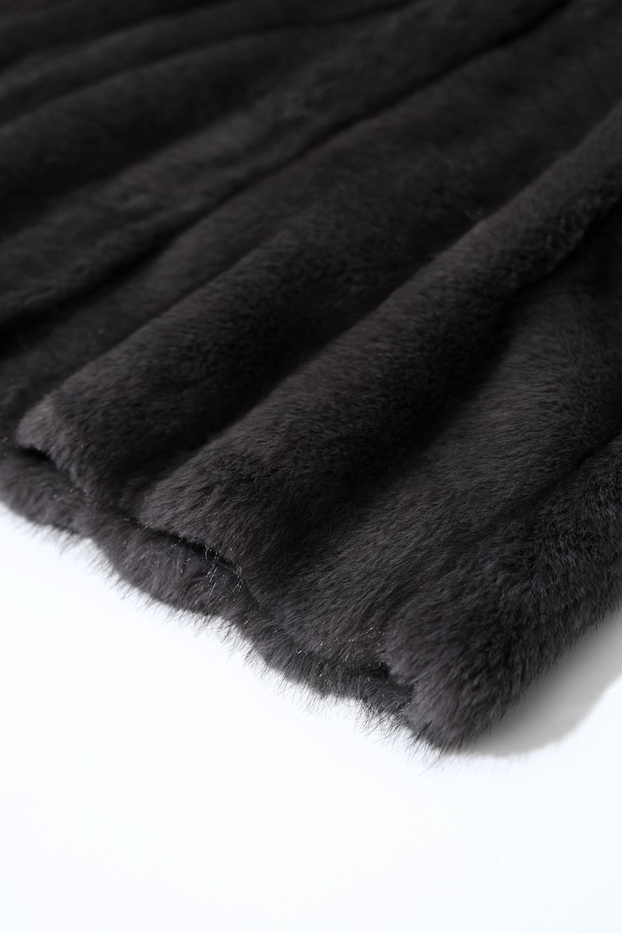 Light Luxury V-Neck Eco Fur Coat|AMII