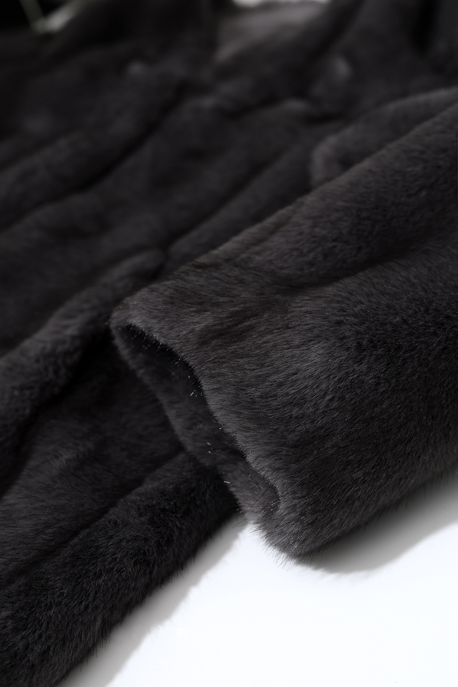 Light Luxury V-Neck Eco Fur Coat|AMII