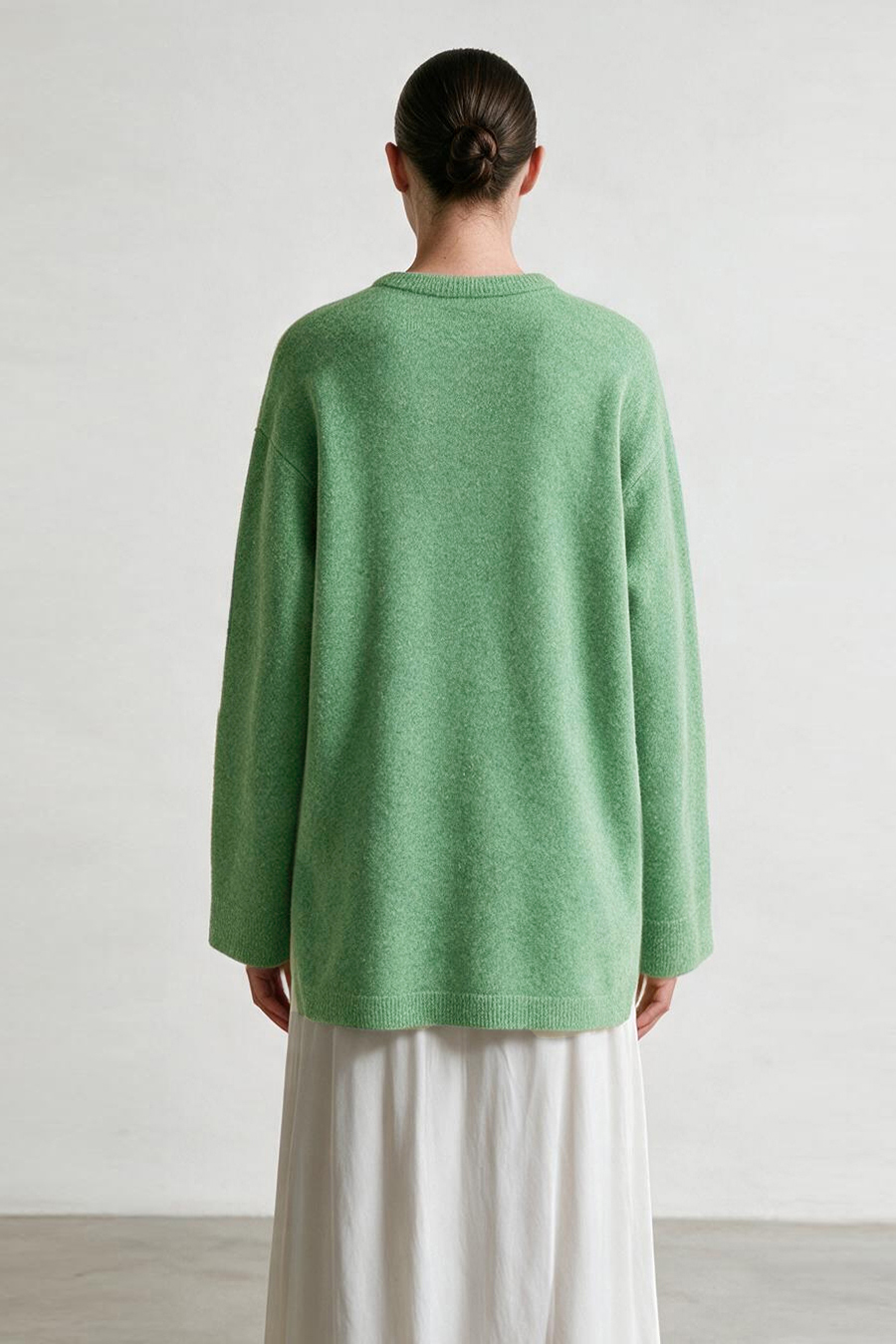 Drawstring Pocket Drop-Shoulder Knit Sweater|AMII