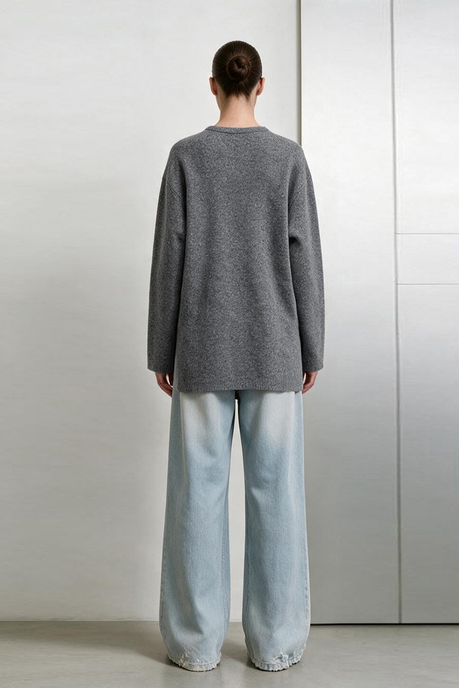 Drawstring Pocket Drop-Shoulder Knit Sweater|AMII