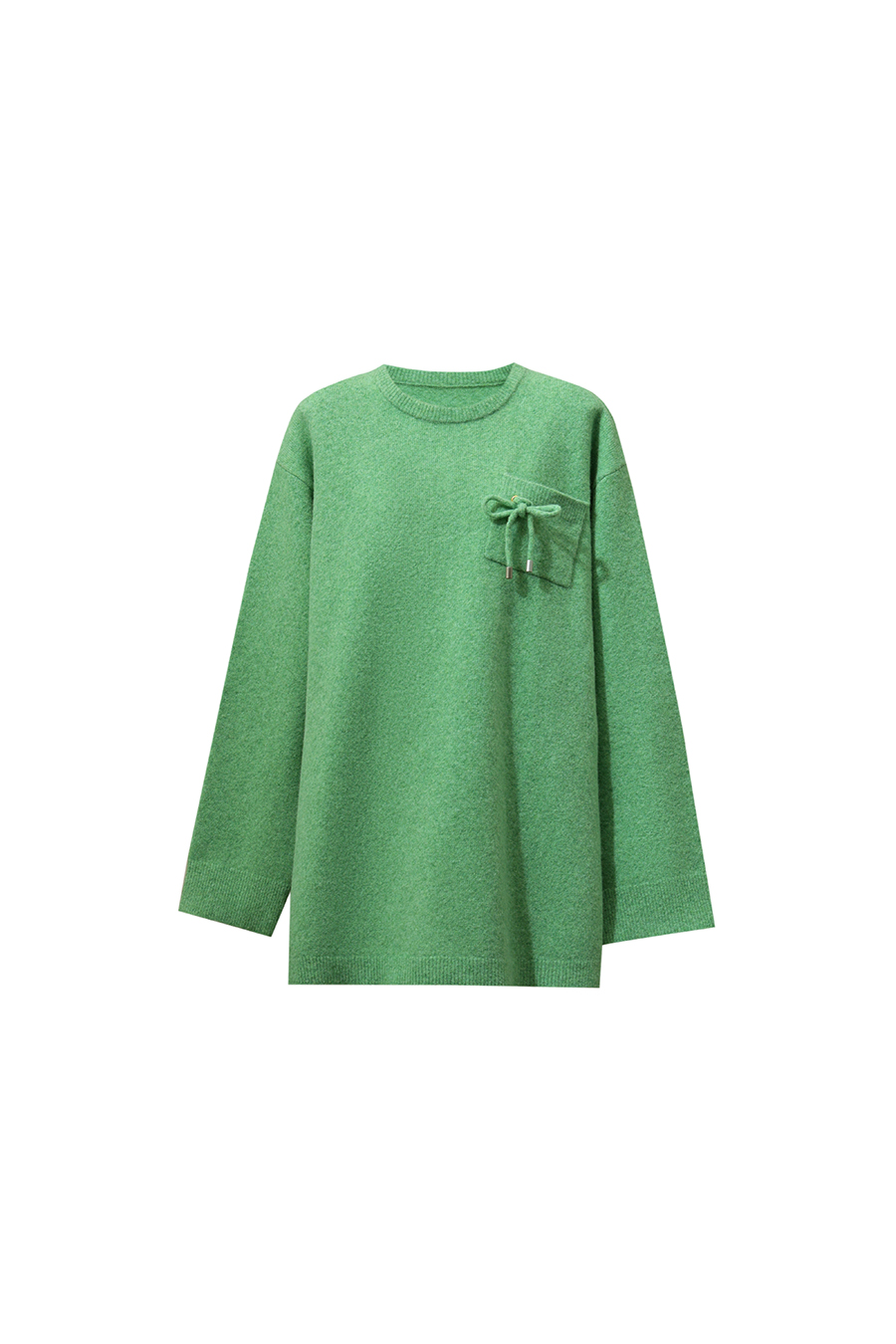 Drawstring Pocket Drop-Shoulder Knit Sweater|AMII