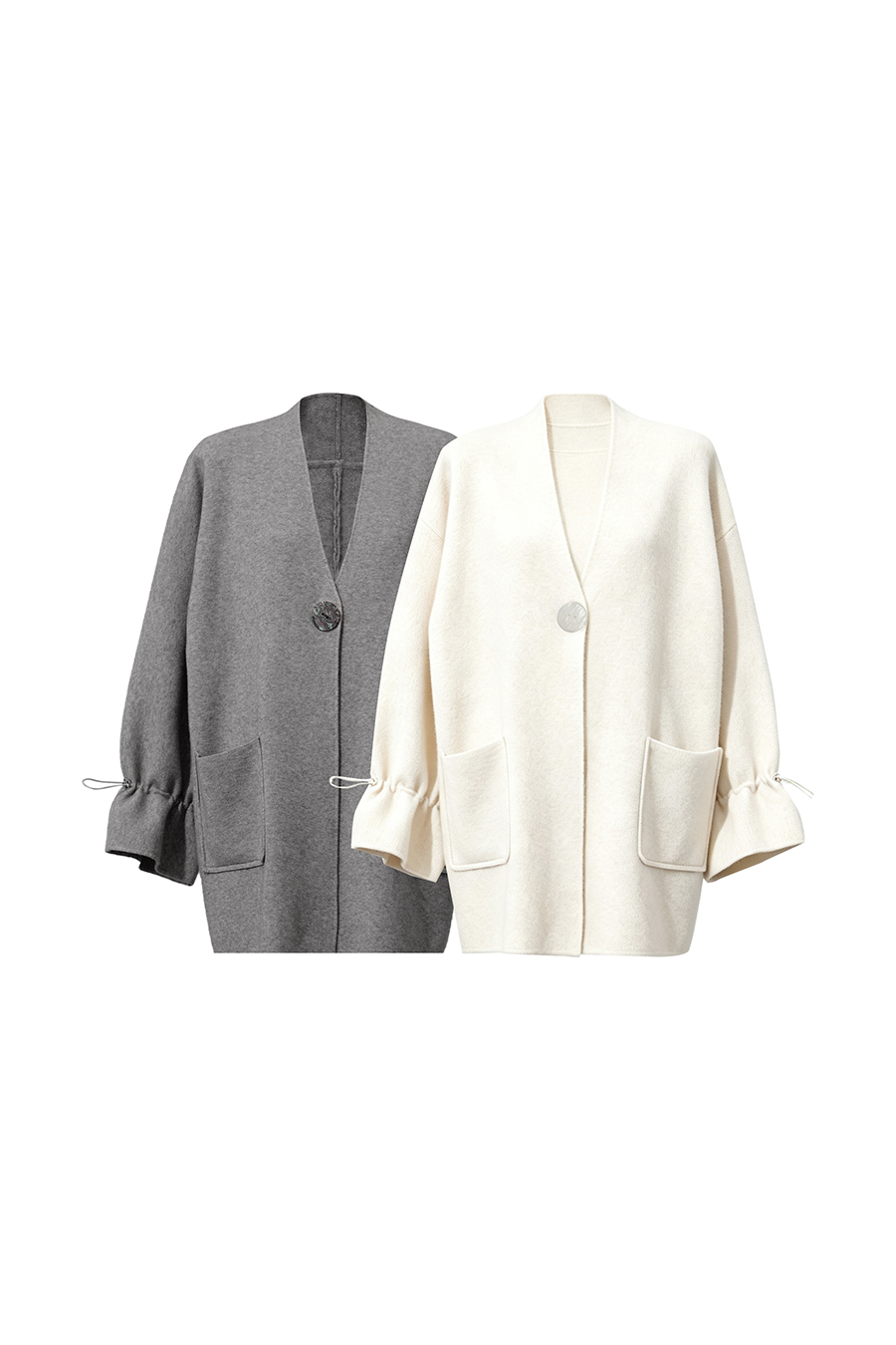 Loose V-Neck Knit Cardigan|AMII