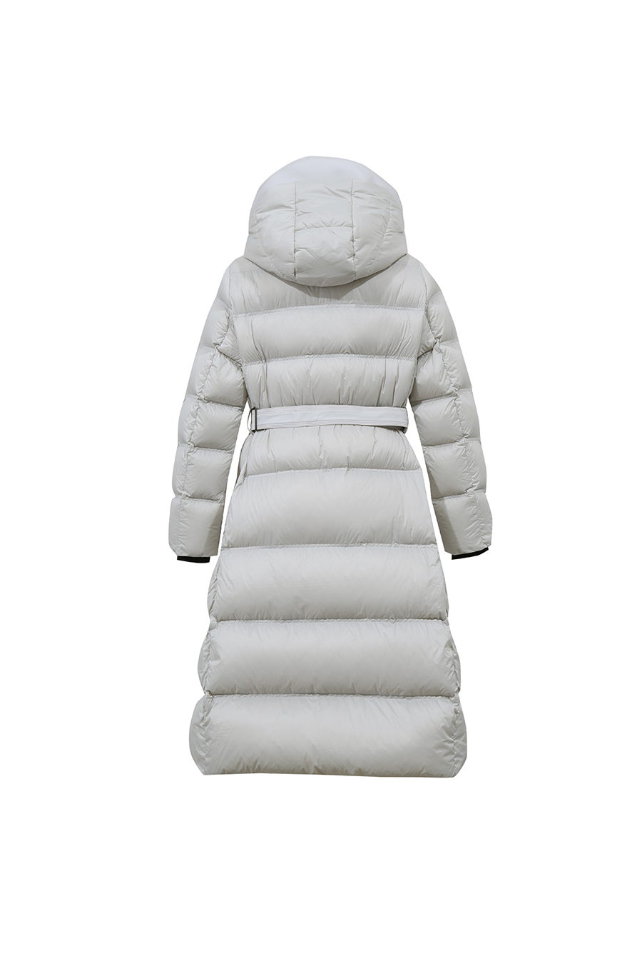 Hooded Belted Down Jacket|AMII