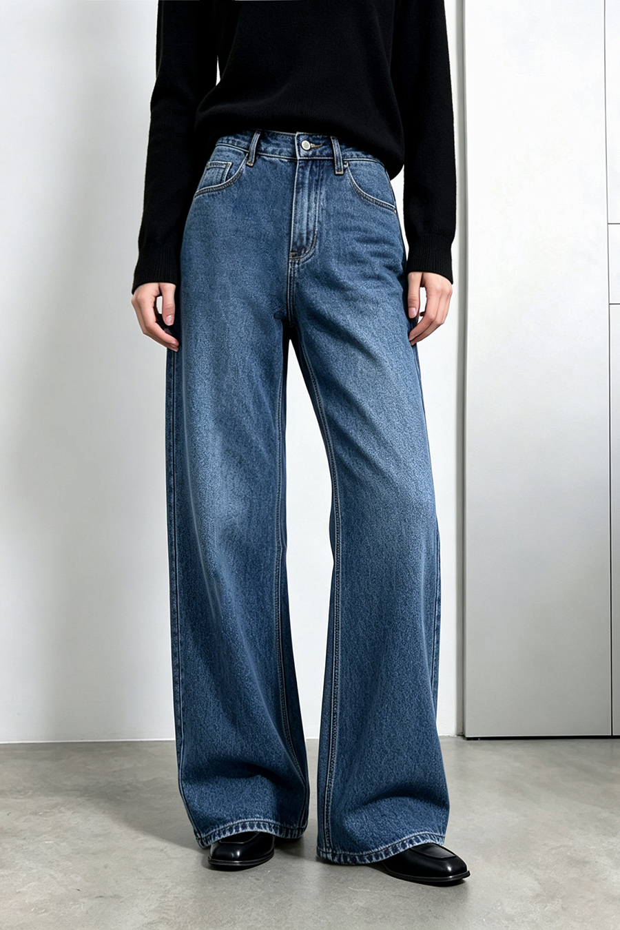 Versatile Wide-Leg Jeans|AMII