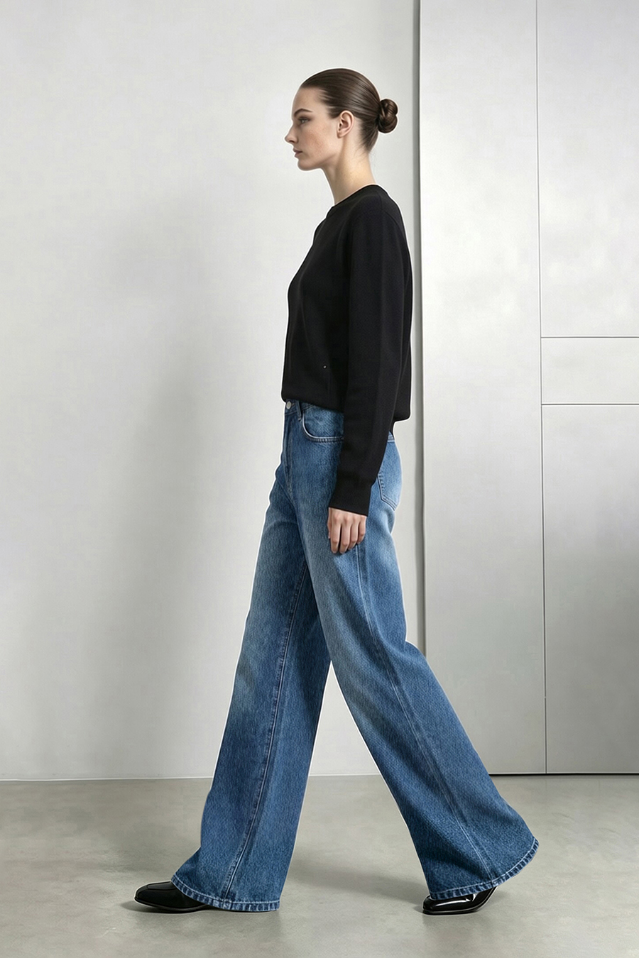 Versatile Wide-Leg Jeans|AMII