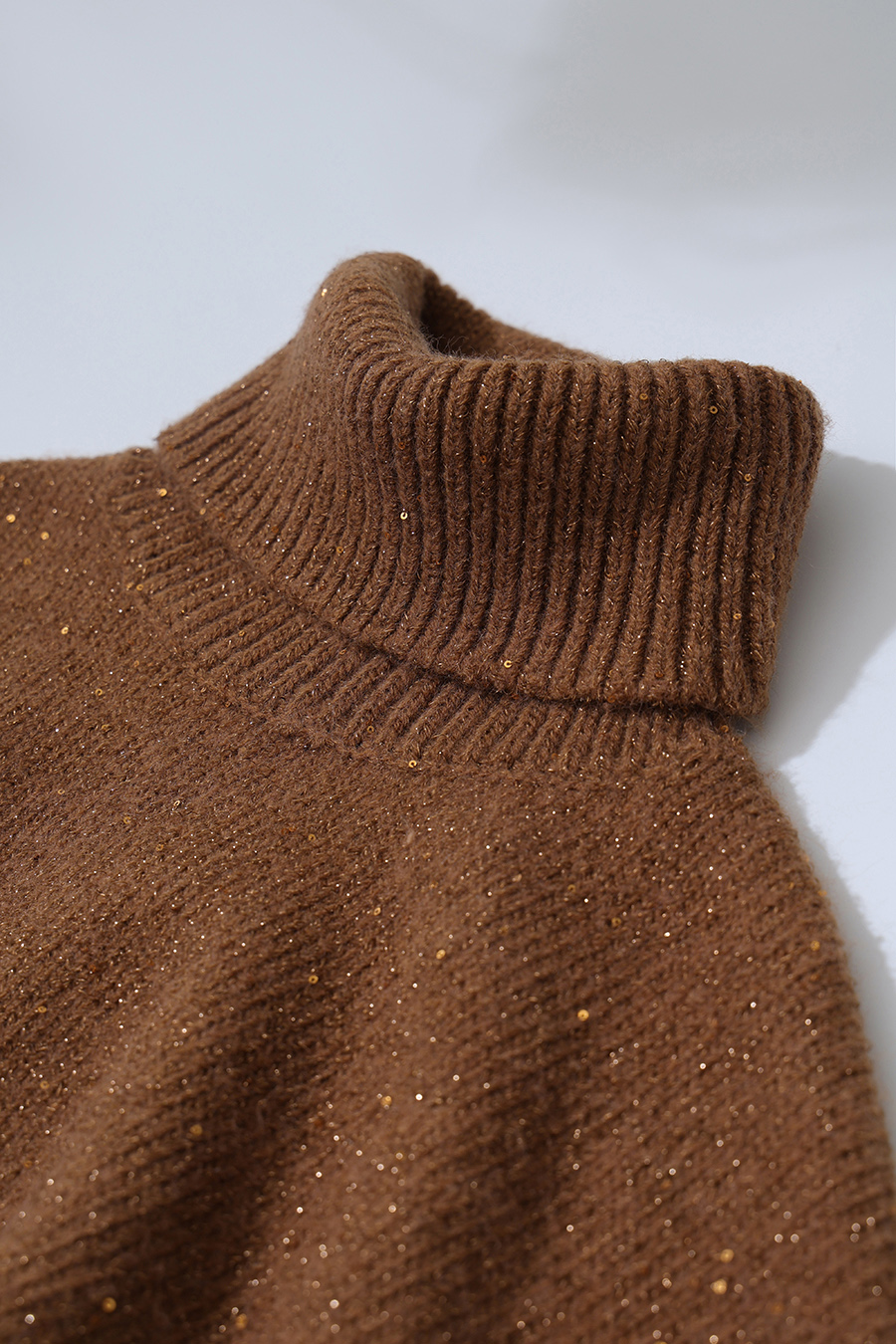Metallic Sequin Yarn Sweater|AMII