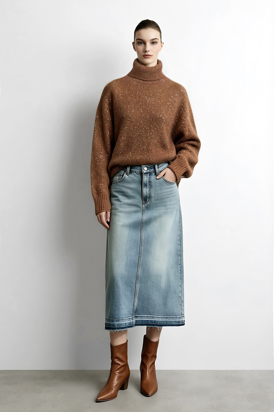 Metallic Sequin Yarn Sweater|AMII