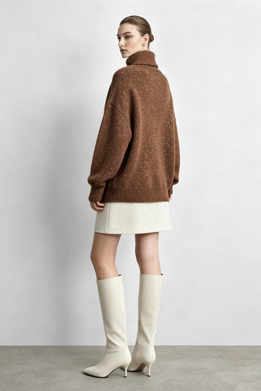 Metallic Sequin Yarn Sweater|AMII