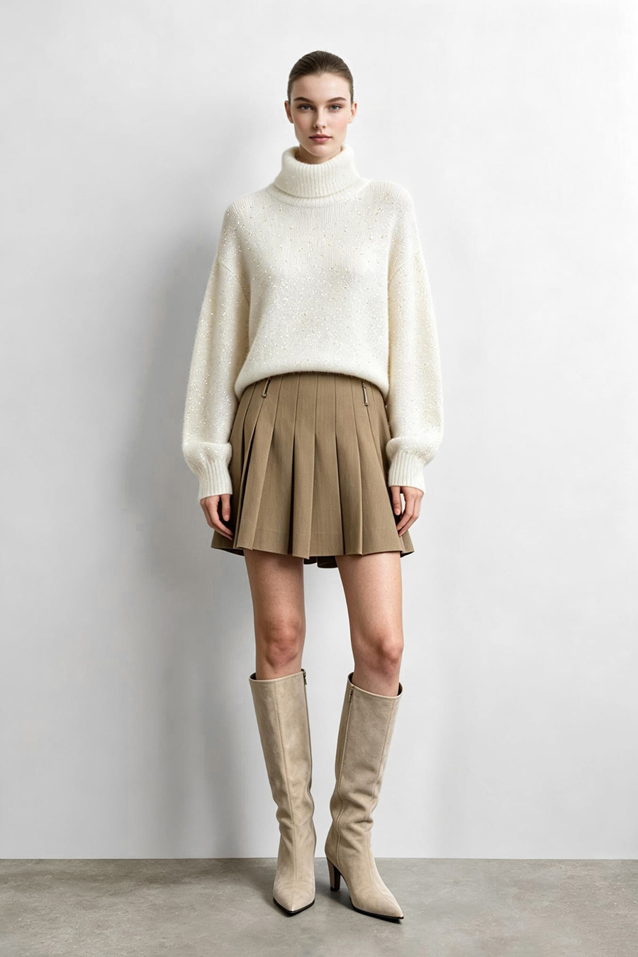 Metallic Sequin Yarn Sweater|AMII