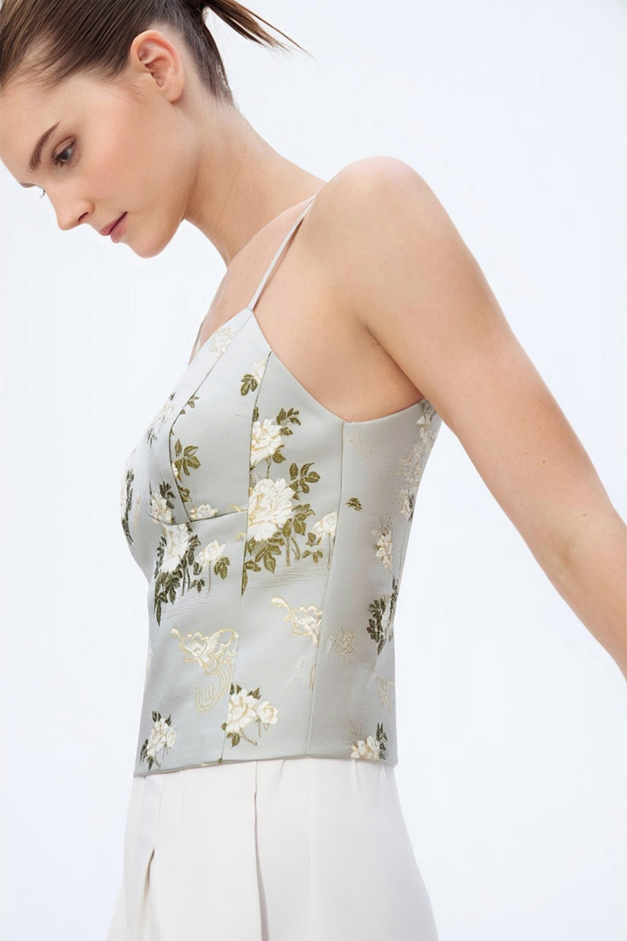 Chinese-style jacquard camisole|AMII