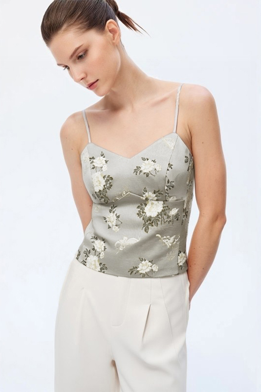 Chinese-style jacquard camisole|AMII