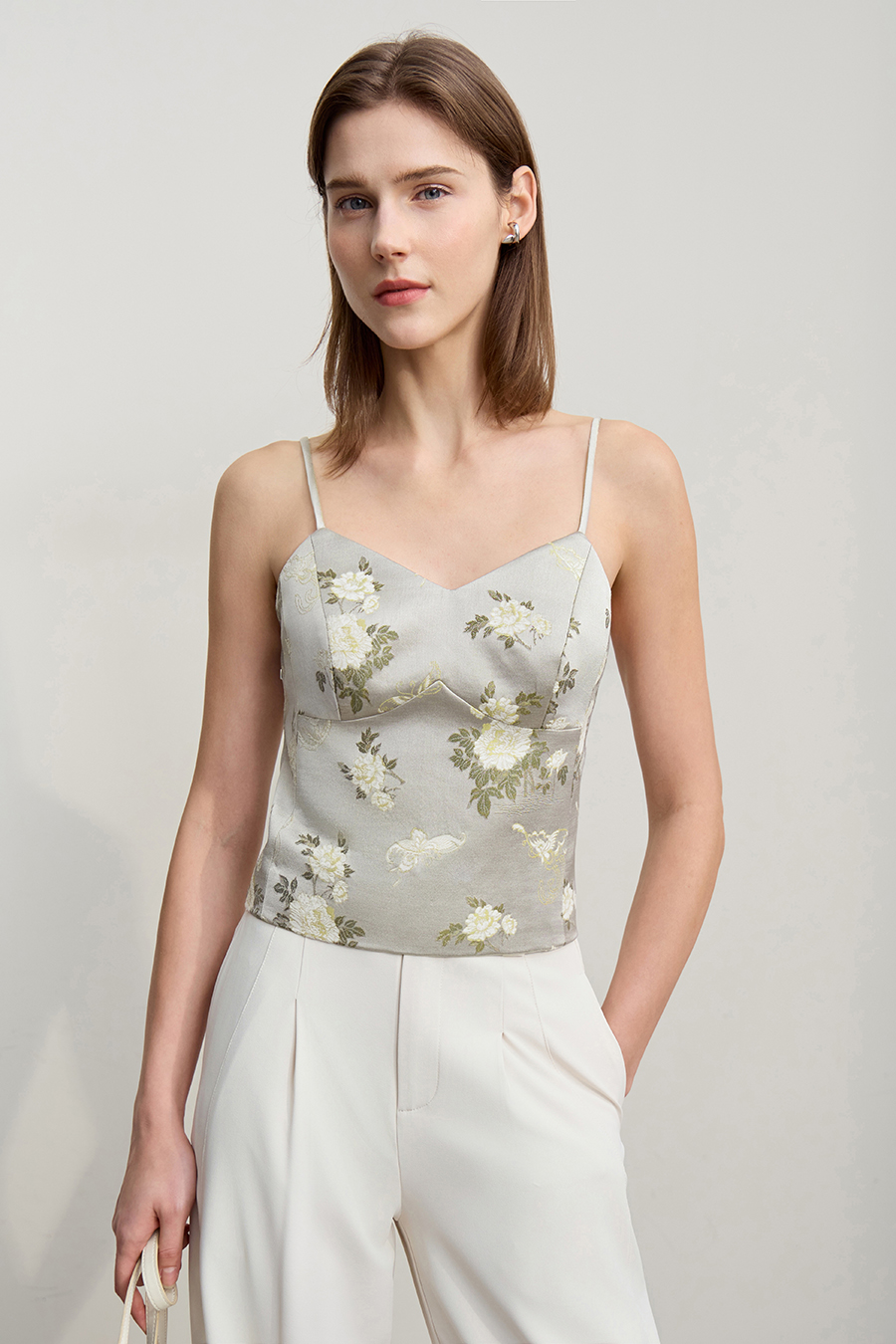 Chinese-style jacquard camisole|AMII