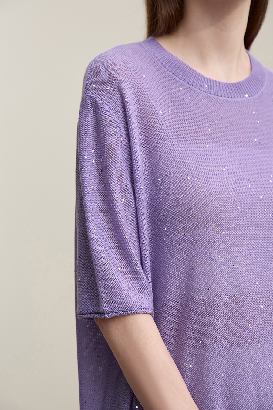 Sequin Yarn Knit Sweater