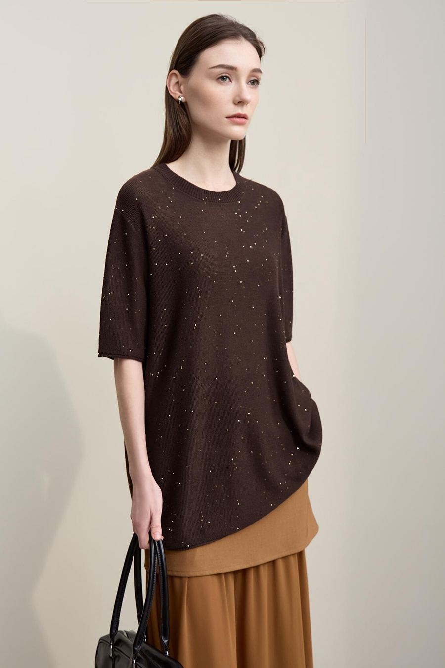 Sequin Yarn Knit Sweater