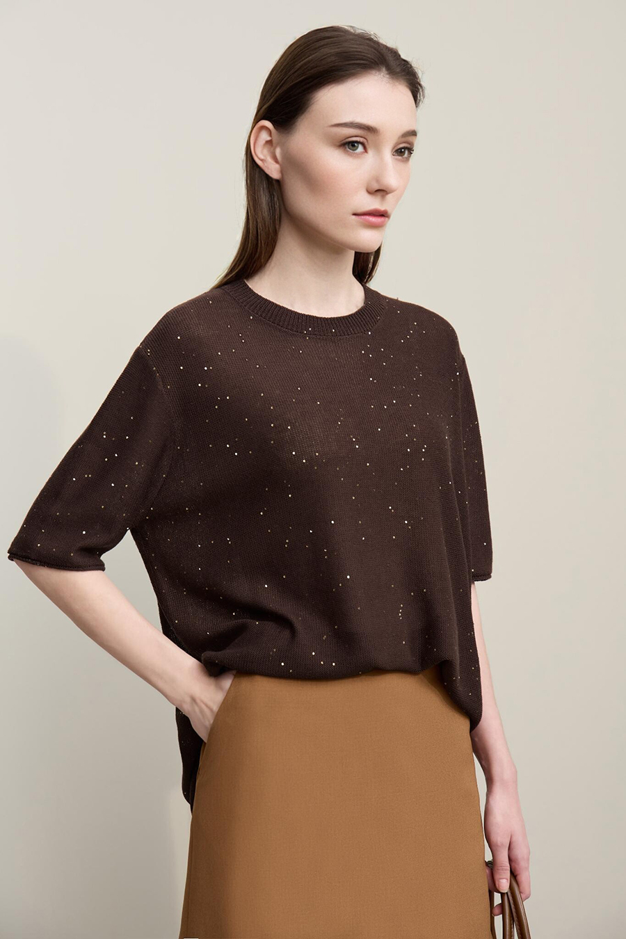 Sequin Yarn Knit Sweater