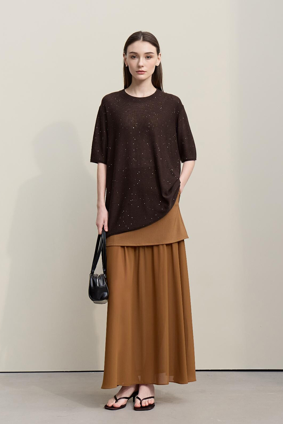 Sequin Yarn Knit Sweater