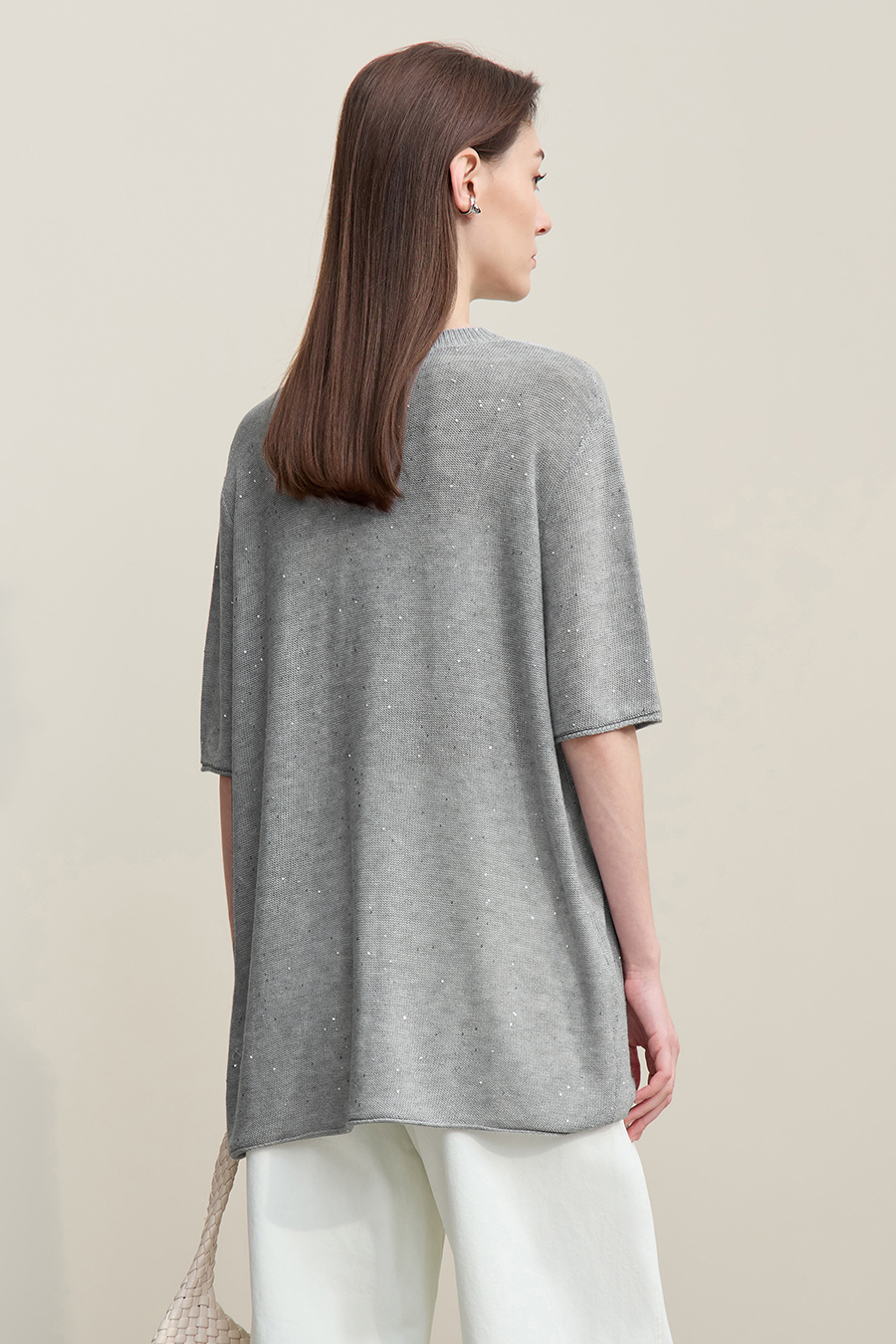 Sequin Yarn Knit Sweater