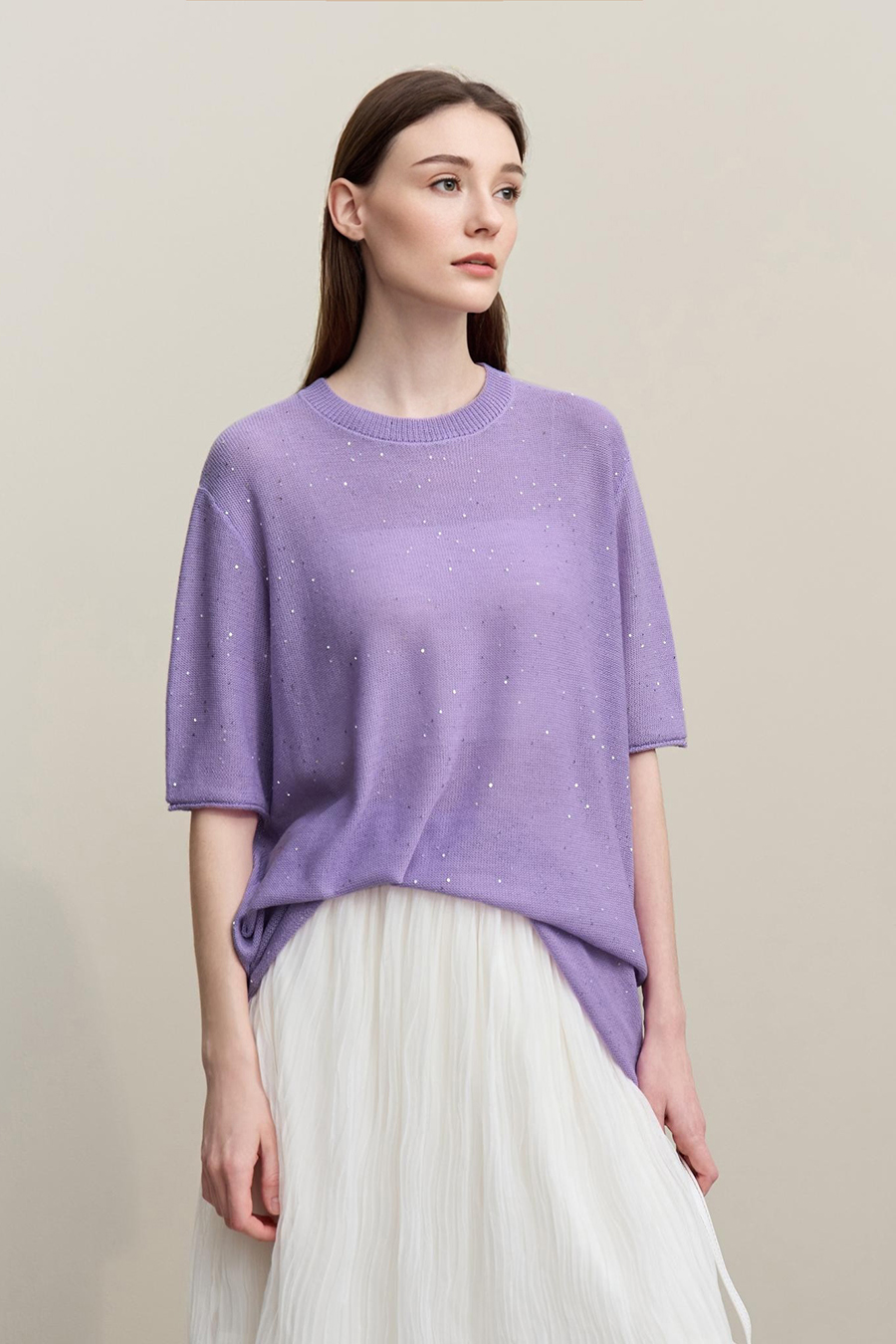 Sequin Yarn Knit Sweater