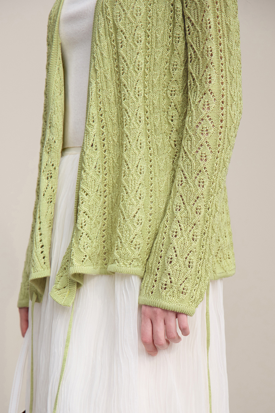 V-Neck Tie-Knot Knitted Sweater