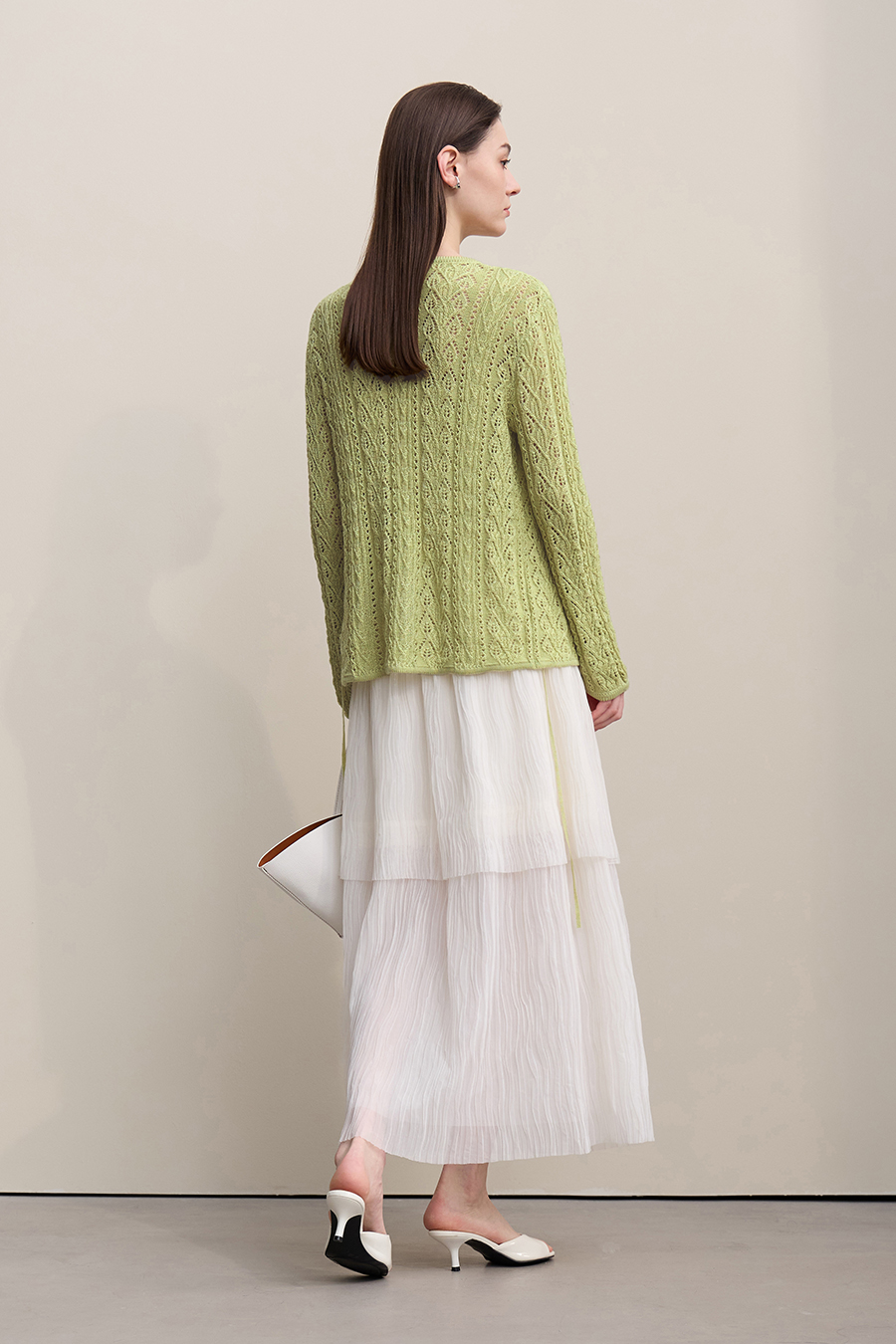 V-Neck Tie-Knot Knitted Sweater