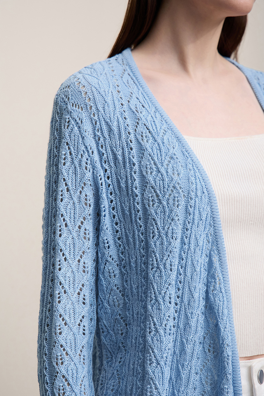 V-Neck Tie-Knot Knitted Sweater