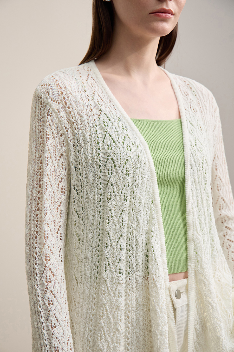 V-Neck Tie-Knot Knitted Sweater