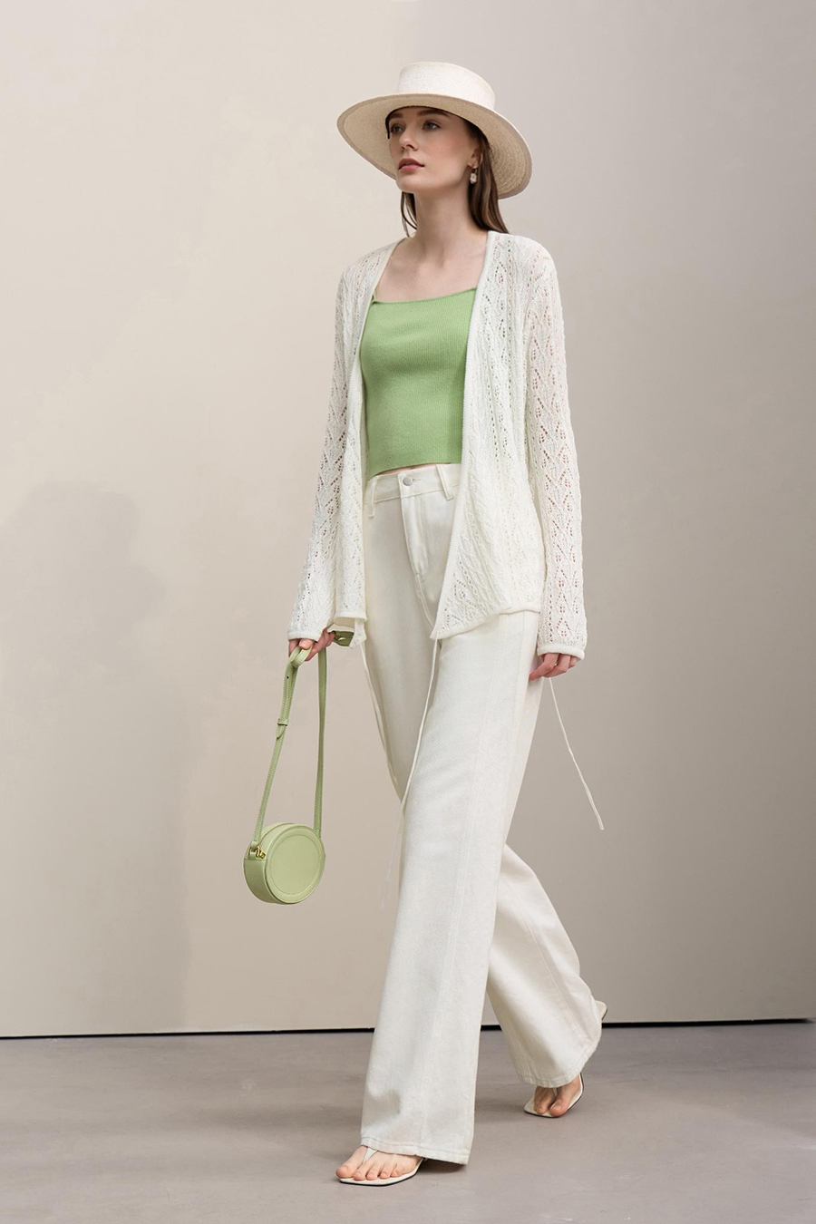 V-Neck Tie-Knot Knitted Sweater