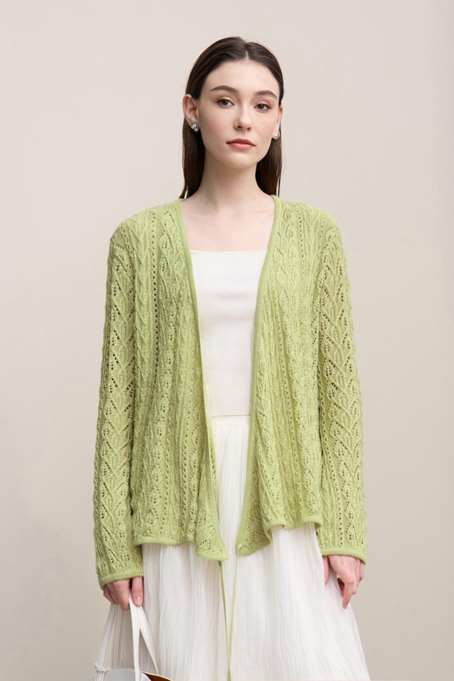 V-Neck Tie-Knot Knitted Sweater