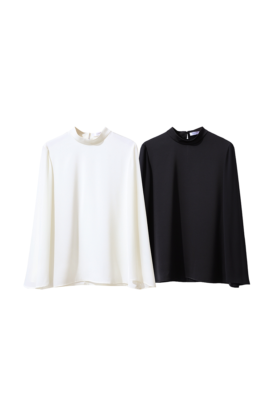 Contrast Fabric Spliced Chiffon Top