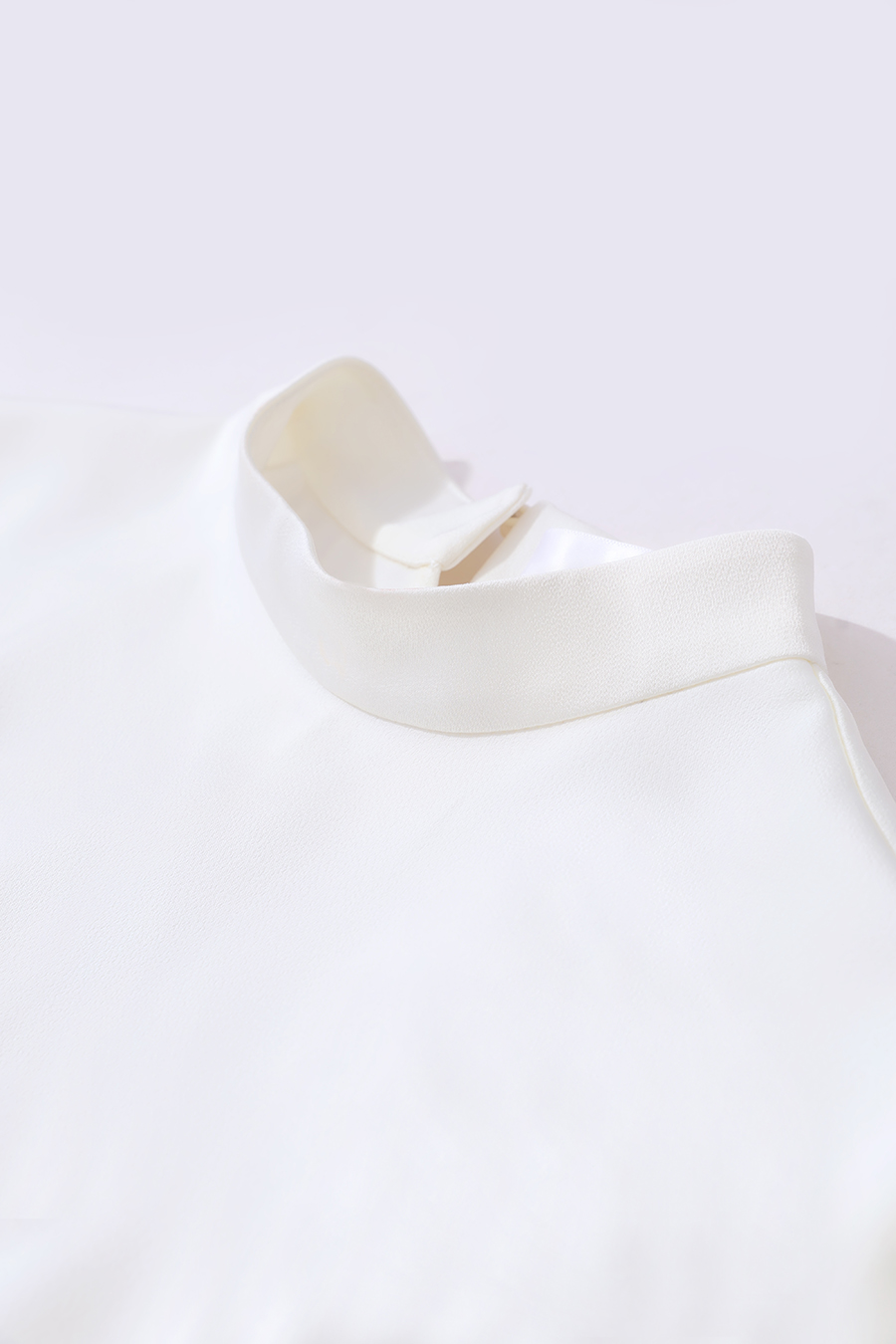 Contrast Fabric Spliced Chiffon Top