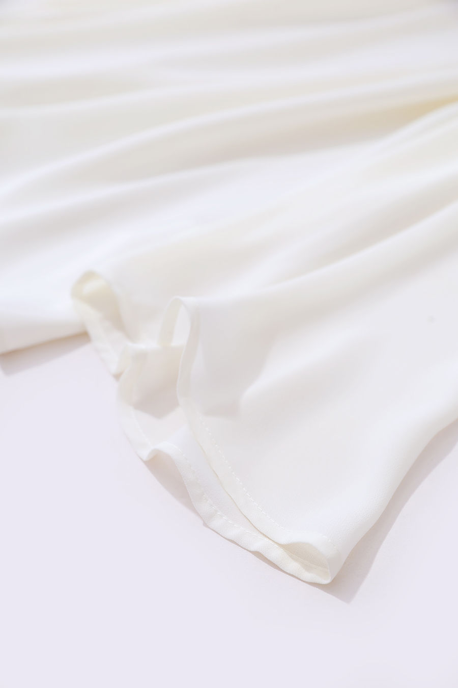 Contrast Fabric Spliced Chiffon Top