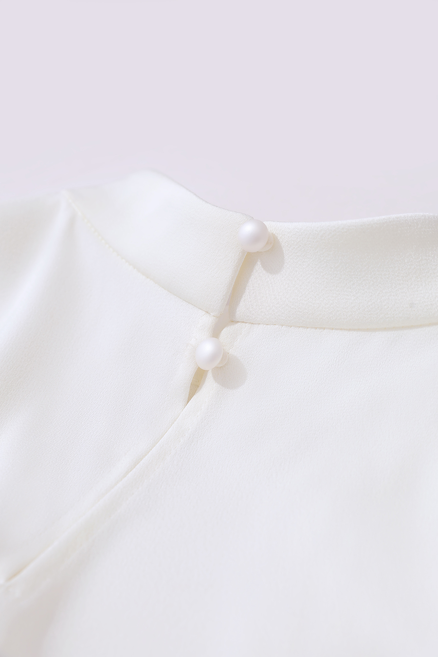 Contrast Fabric Spliced Chiffon Top