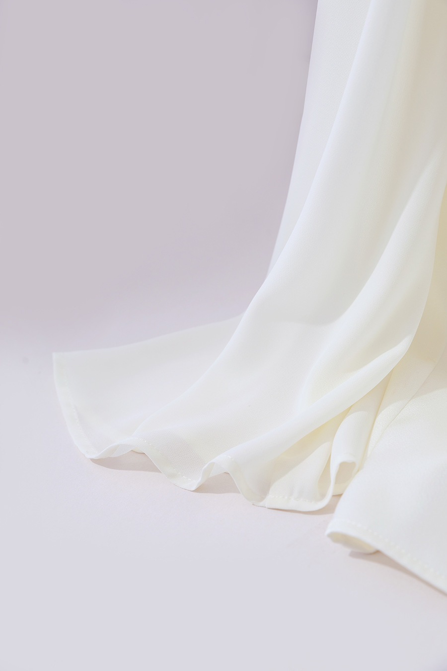 Contrast Fabric Spliced Chiffon Top