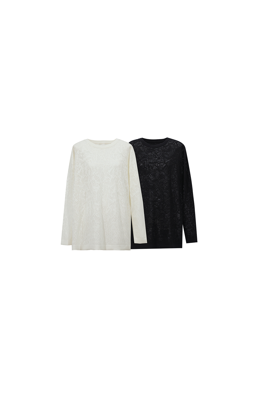 Round Neck Jacquard Knit Sweater