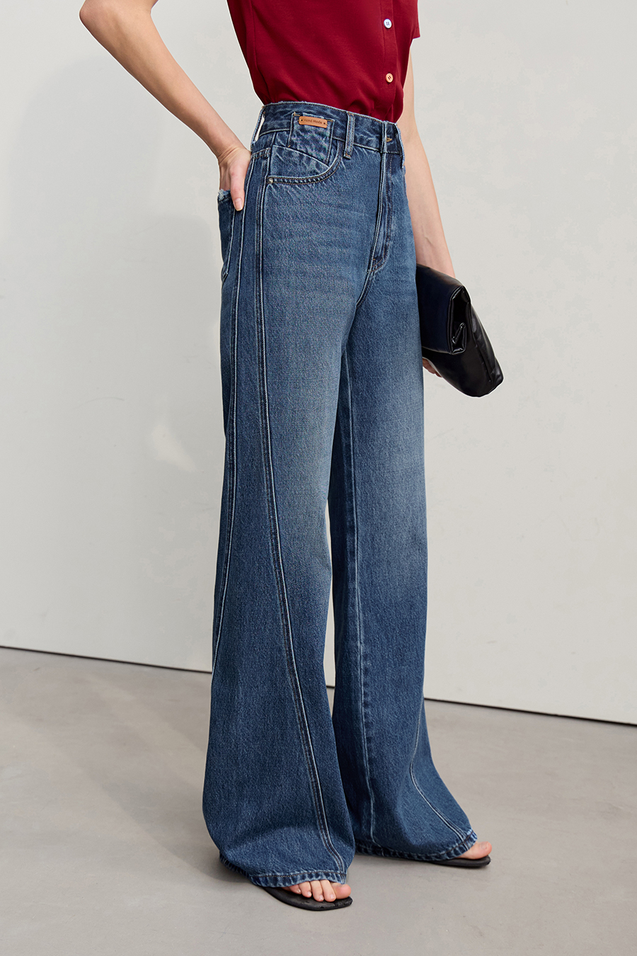 Cotton Flare Denim Pants