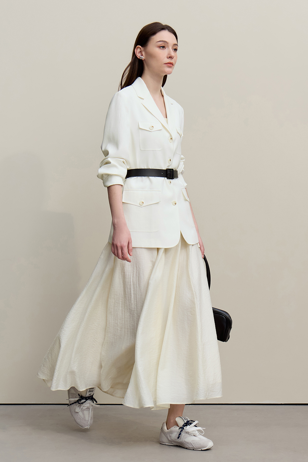 Cargo Style Linen Coat